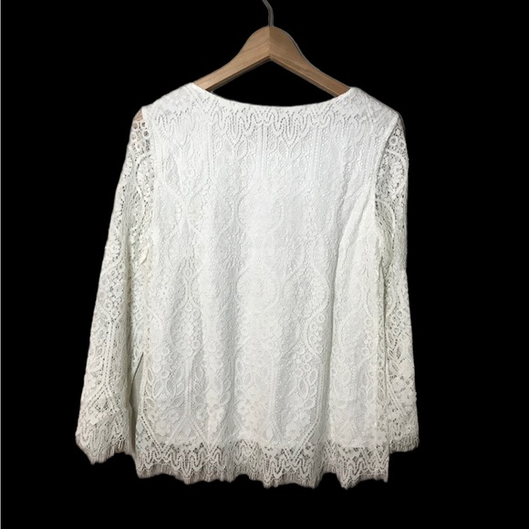 NWT Adrianna Papell White Lace Top Size M - Picture 2 of 8